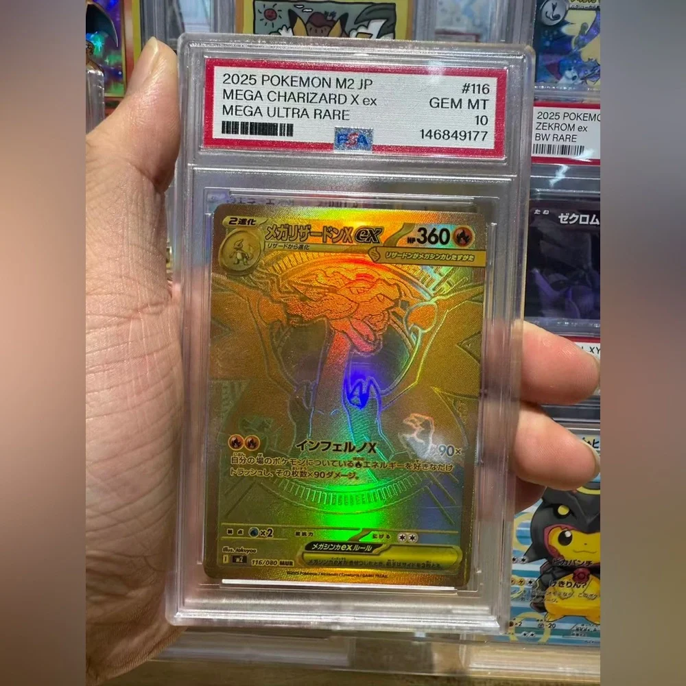 Mega Charizard EX Gold Holographic Trading Card - PSA Gem Mint 10